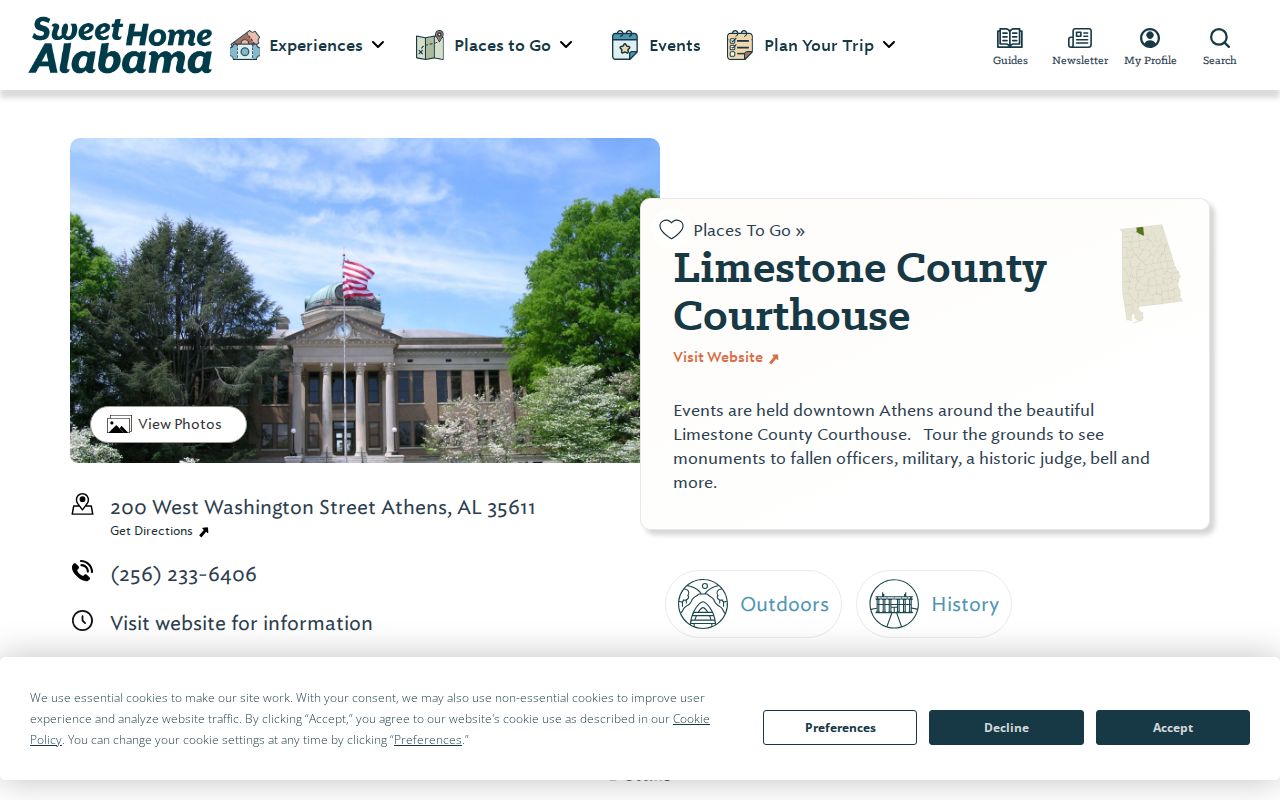 Limestone County court dockets courthouse location