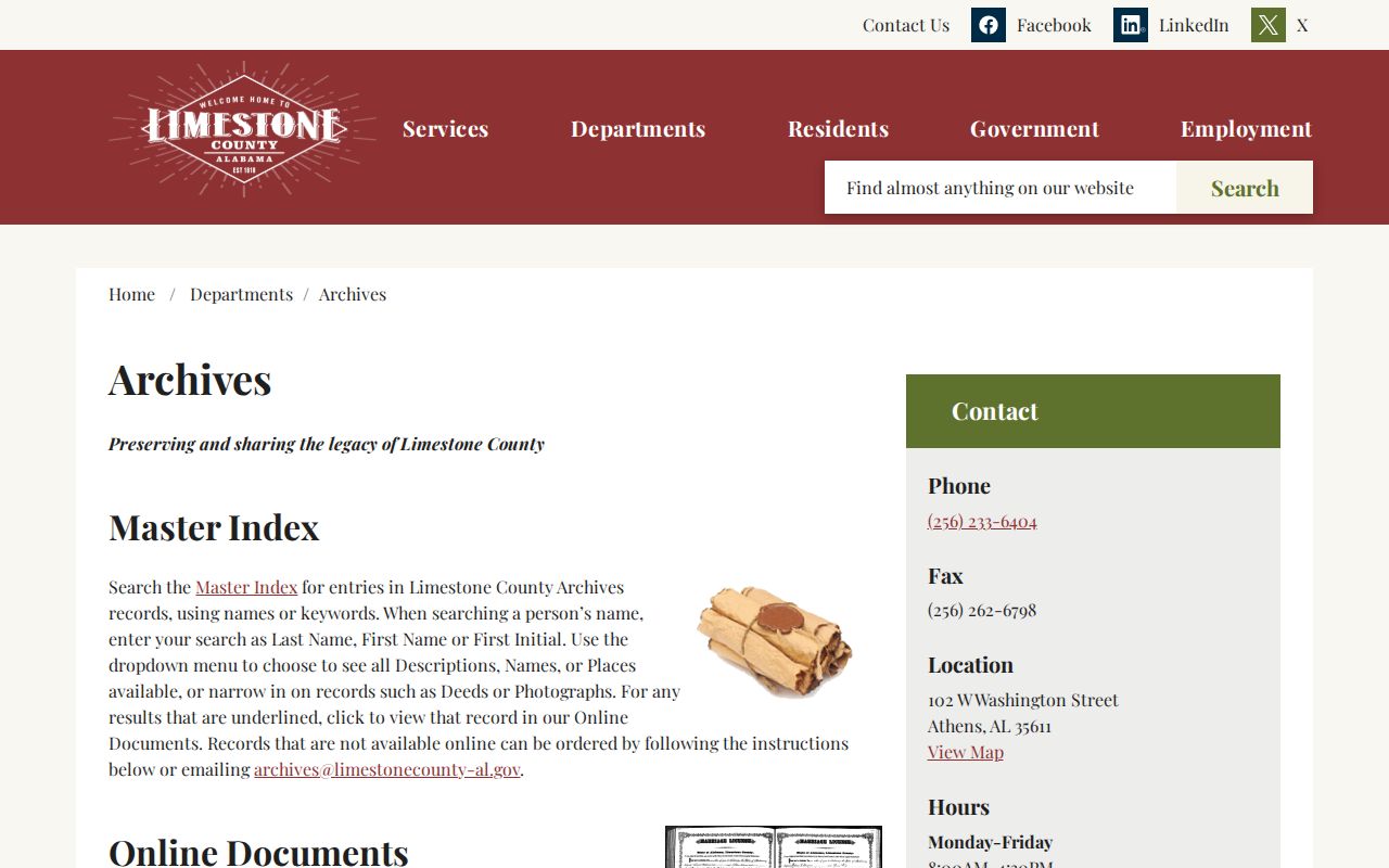 Limestone County court records archives access