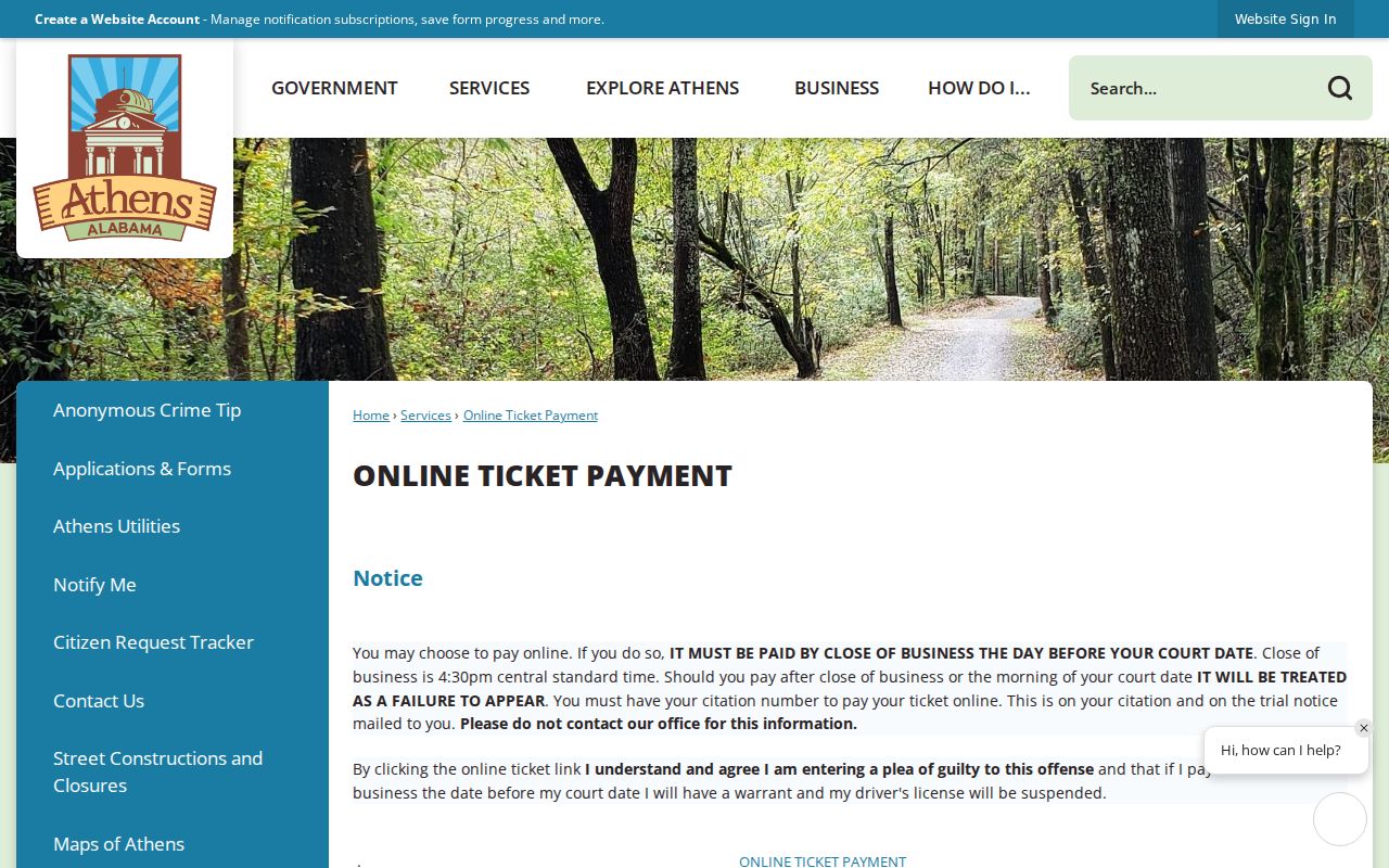 Limestone County traffic court records Athens online ticket payment